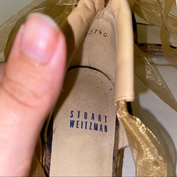 STUART WEITZMAN ribbon lace up espadrille ballet flats 7.5 - Picture 4 of 7